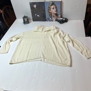 Express cow neck cream oversized sweater